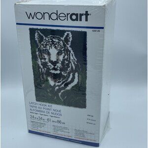 WonderArt White Tiger Latch Hook Kit - 24” x 34” Sealed